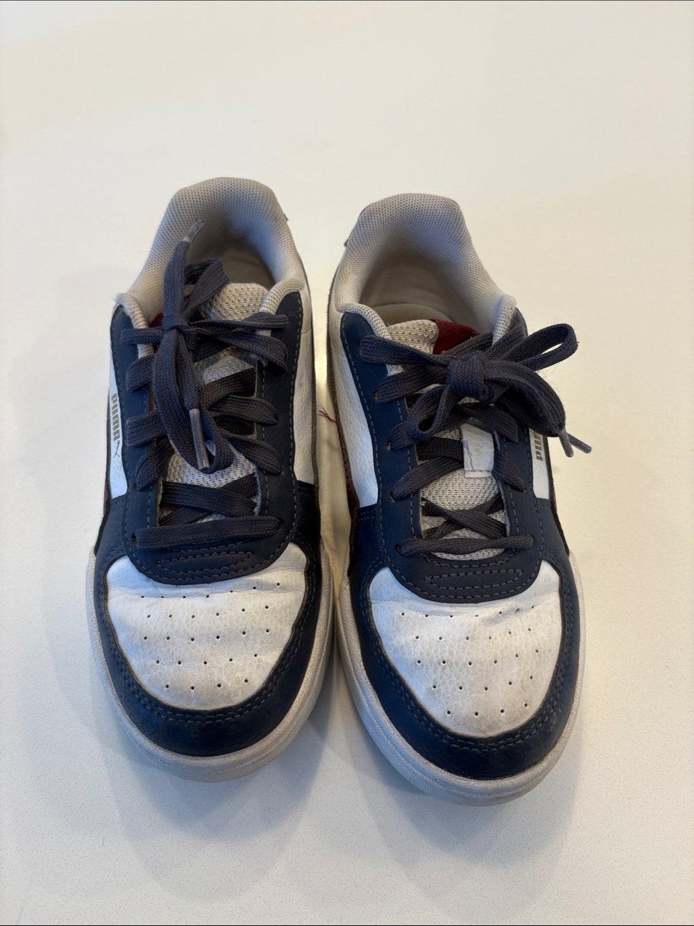 Puma Kids Navy and White Low-Top Sneakers